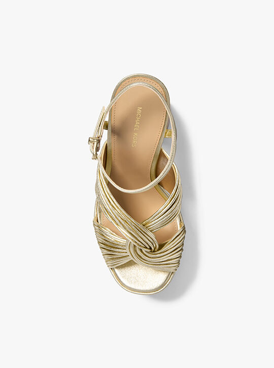Alessia Metallic Platform Sandal michael kors alessia metallic platform sandal