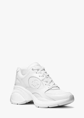 michael kors حذاء زوما الرياضي المصنوع من الجلد والشبك