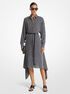 michael kors striped silk crepe de chine cascade shirtdress