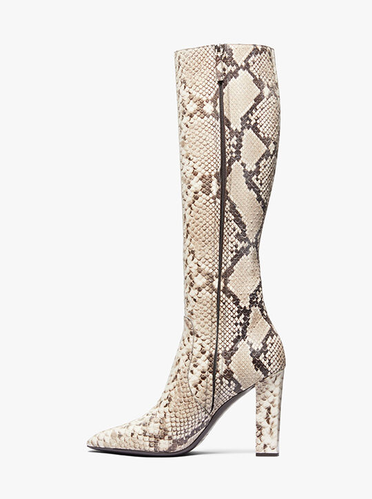 Carly Python Embossed Leather Boot michael kors carly python embossed leather boot