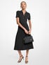 michael kors ribbed stretch knit polo midi dress