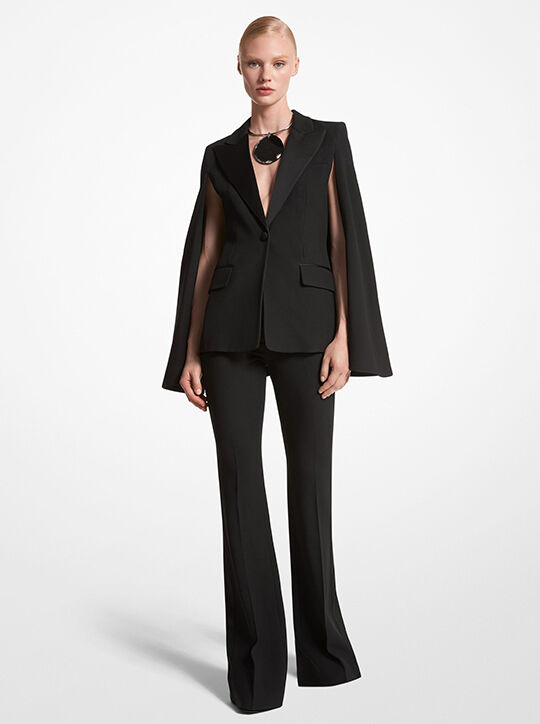 Double Crepe Sablé Tuxedo Cape Jacket michael kors double crepe sabl tuxedo cape jacket