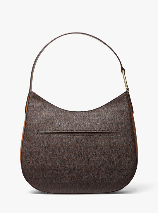 Kensington Large Signature Logo Hobo Shoulder Bag, BRN/ACORN
