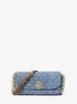 michael kors nolita small logo jacquard denim crossbody bag