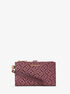 michael kors jet set metallic logo jacquard wristlet