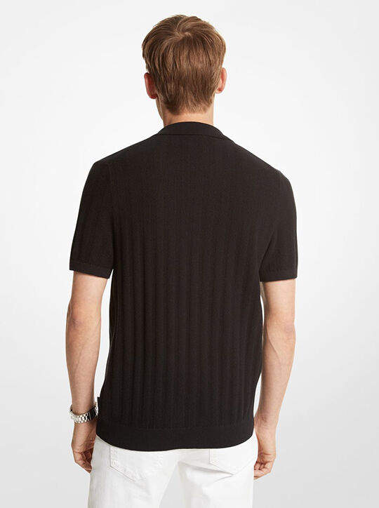 michael kors textured cotton blend shirt