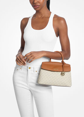 michael kors landry small signature logo satchel