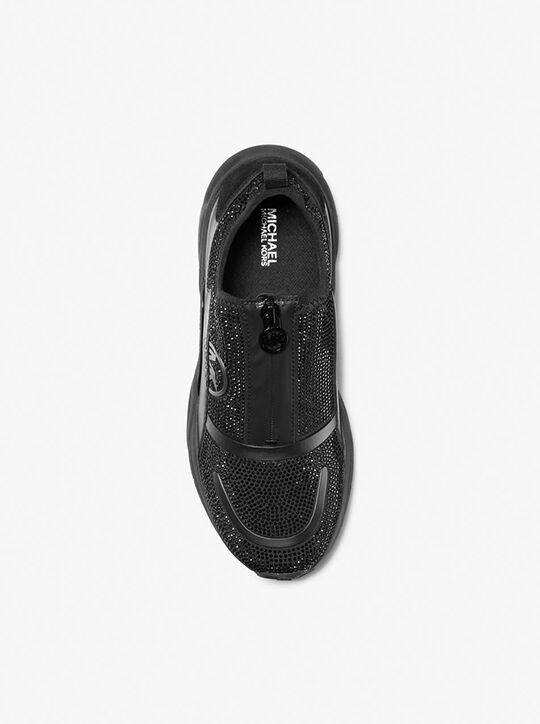 Sami Embellished Scuba Zip-Up Trainer michael kors sami embellished scuba zip up trainer