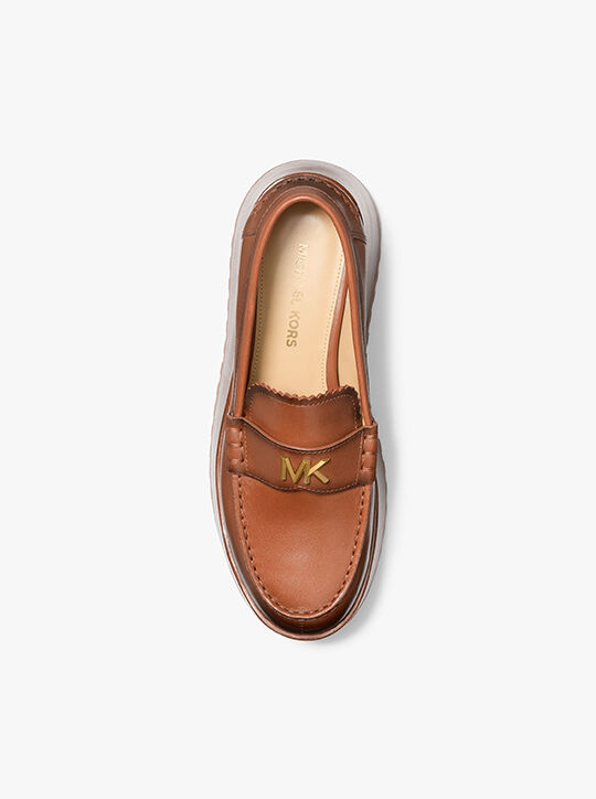 Indy Burnished Leather Platform Loafer michael kors indy burnished leather platform loafer