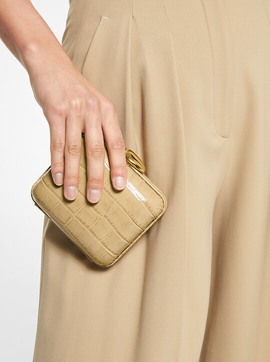 Tina Mini Crocodile Embossed Leather Minaudière michael kors tina mini crocodile embossed leather minaudie re