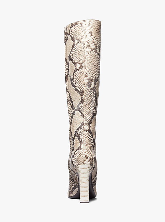 Carly Python Embossed Leather Boot michael kors carly python embossed leather boot