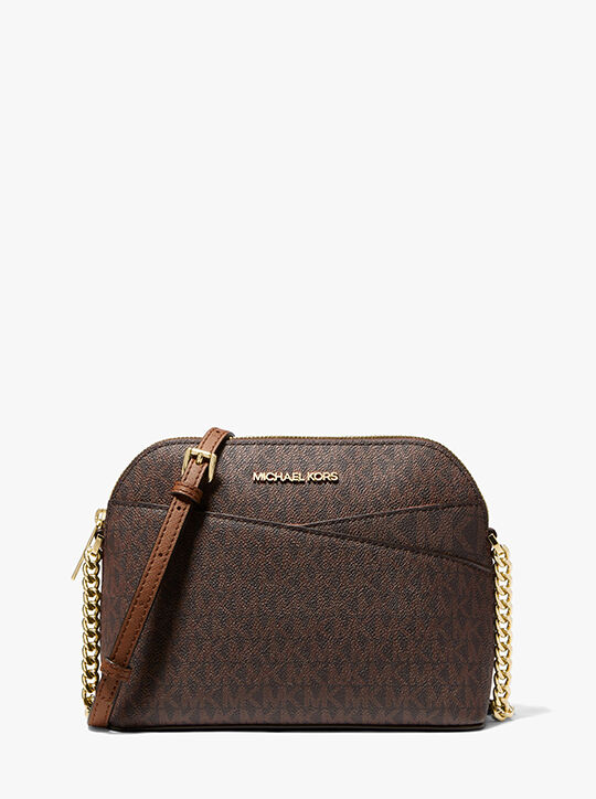 michael kors jet set travel medium logo dome crossbody bag