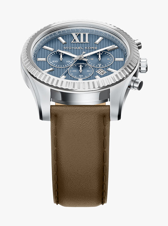 ساعة مايكل كورس ليكسينغتون كرونوغراف بسوار جلدي بني michael kors ساعة مايكل كورس ليكسينغتون كرونوغراف بسوار جلدي بني