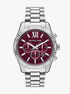 michael kors oversized lexington silver tone watch