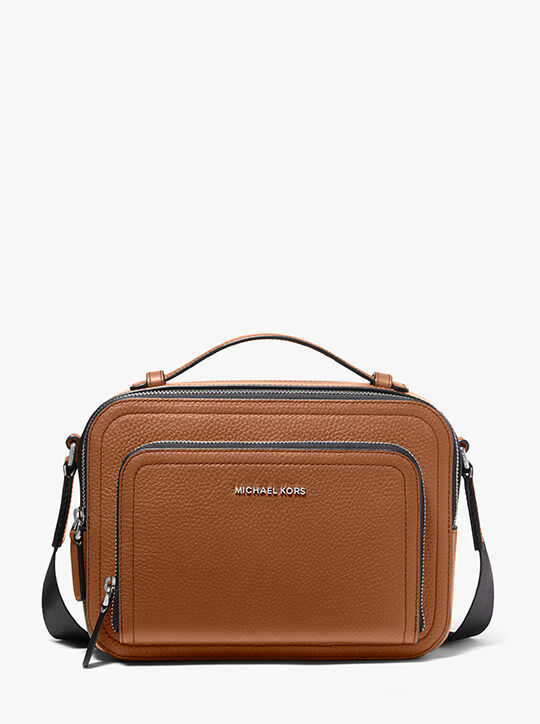 michael kors hudson pebbled leather crossbody bag