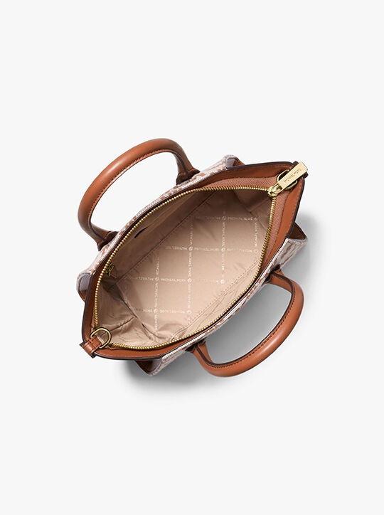 michael kors حقيبة أفريل الصغيرة جاكار بشعار الماركة