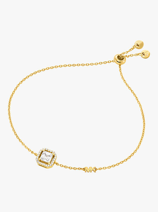 michael kors 14k gold plated sterling silver asscher cut slider bracelet