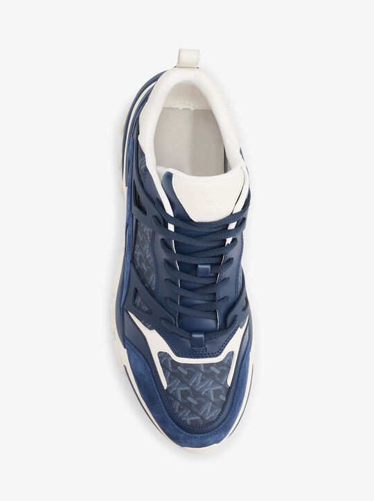 Nick Empire Signature Logo and Leather Trainer michael kors nick empire signature logo and leather trainer