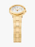 michael kors billie three hand gold tone stainless steel watch