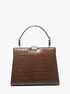 Simone Crocodile Embossed Leather Satchel michael kors simone crocodile embossed leather satchel