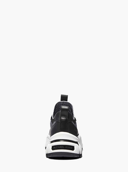 michael kors darius two tone stretch knit trainer