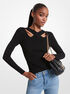 Ribbed Stretch Knit Cutout Sweater michael kors ribbed stretch knit cutout sweater