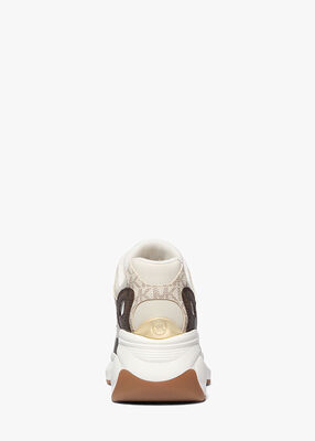 michael kors zuma two tone signature logo and nylon trainer