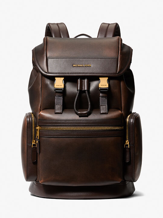 Hudson Burnished Leather Backpack michael kors hudson burnished leather backpack