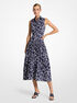 michael kors floral cotton poplin drop waist shirtdress