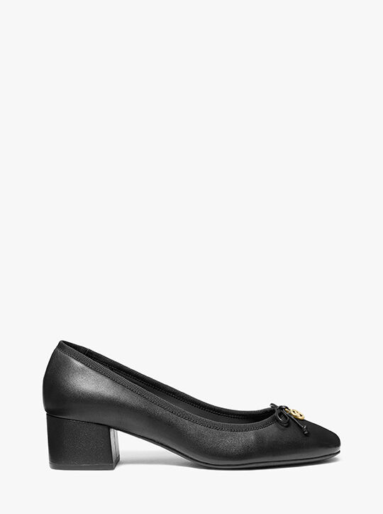 michael kors piper flex leather block heel pump