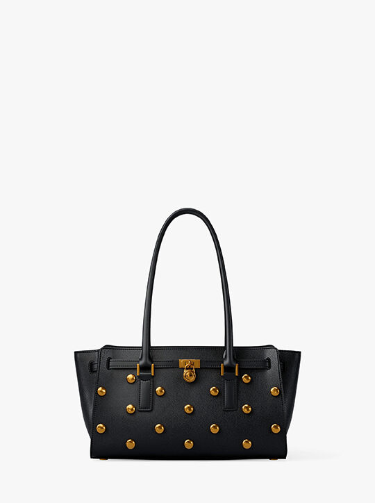 Hamilton Moderne Small Studded Leather Satchel michael kors hamilton moderne small studded leather satchel