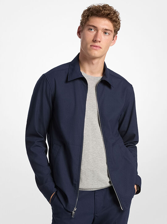 michael kors zip up woven shirt jacket