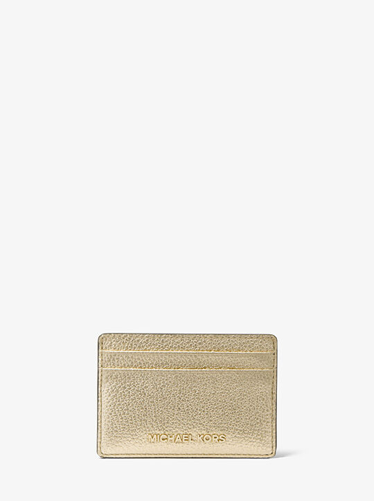 Jet Set Metallic Pebbled Leather Card Case michael kors jet set metallic pebbled leather card case