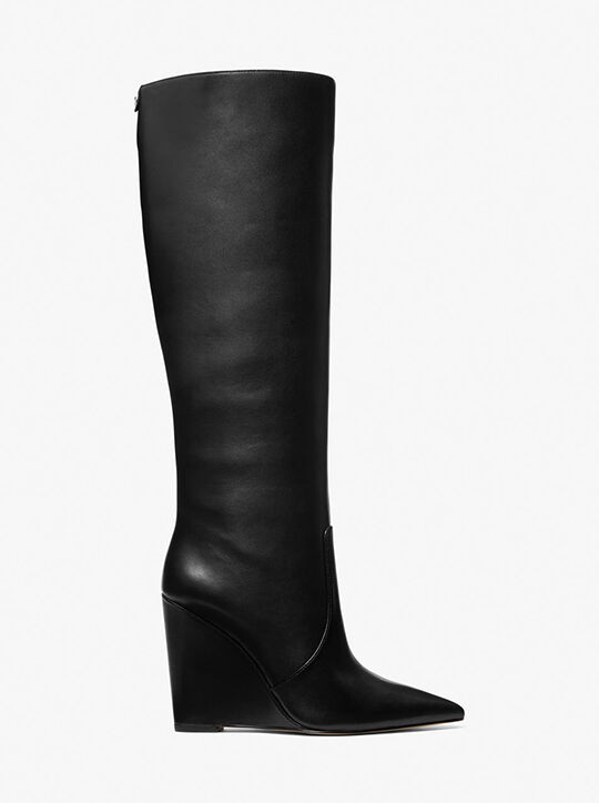 Isra Leather Wedge Boot michael kors isra leather wedge boot