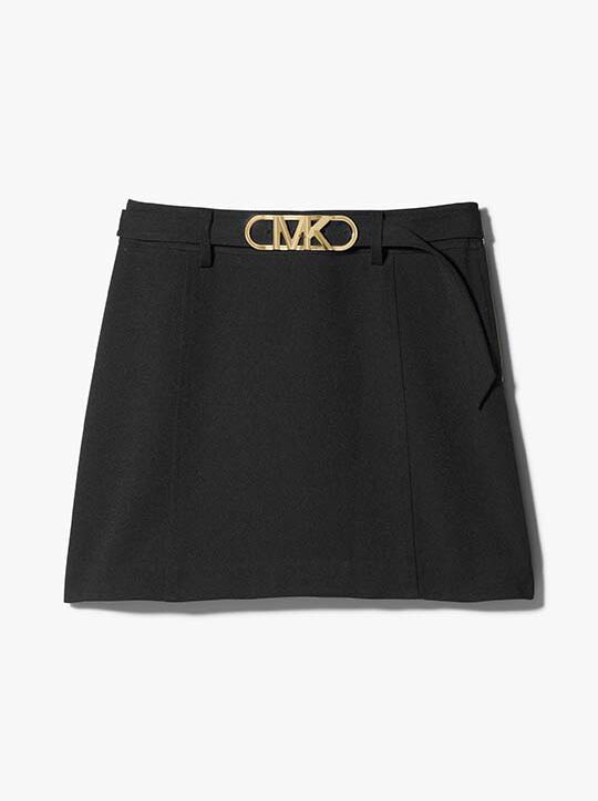 Stretch Crepe Belted Mini Skirt michael kors stretch crepe belted mini skirt