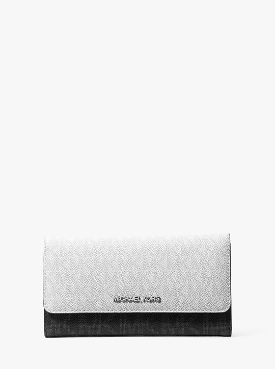 Jet Set Travel Signature Logo Tri-Fold Wallet michael kors jet set travel signature logo tri fold wallet