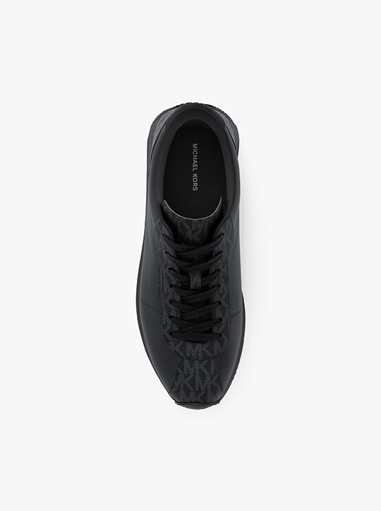 Rhodes Signature Logo and Leather Trainer michael kors rhodes signature logo and leather trainer