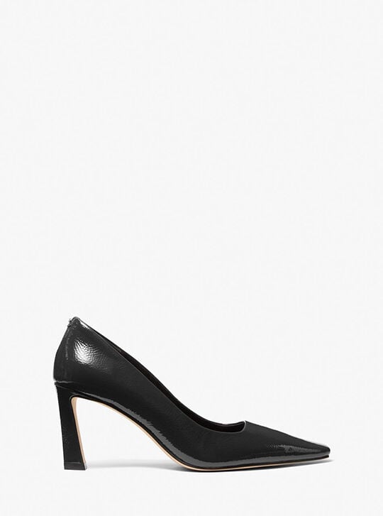 Darrah Crackled Patent Leather Pump, BLACK | Michael Kors KWT