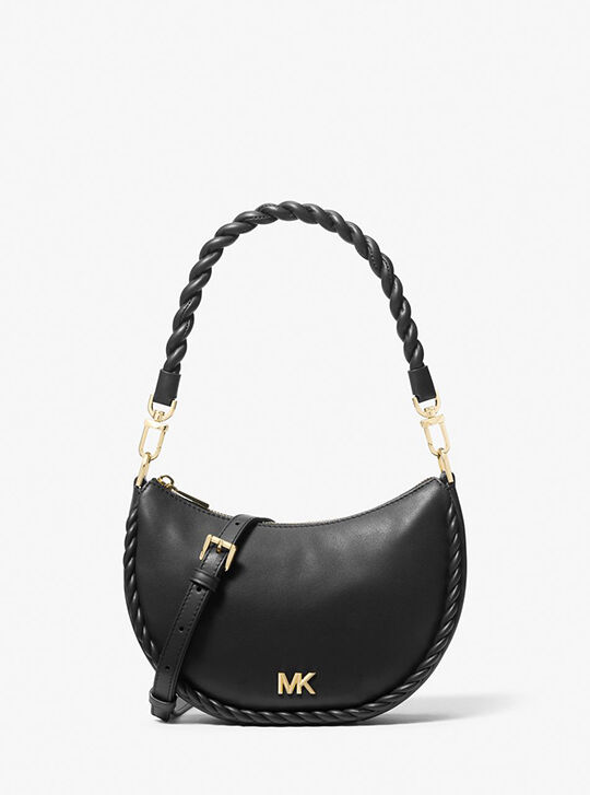 Kyla Small Leather Convertible Pochette, BLACK | Michael Kors KWT