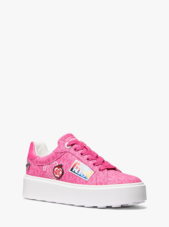 Romey Embellished Signature Logo Platform Sneaker michael kors romey embellished signature logo platform sneaker