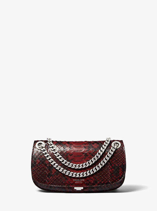 Christie Mini Python Embossed Leather Envelope Bag michael kors christie mini python embossed leather envelope bag