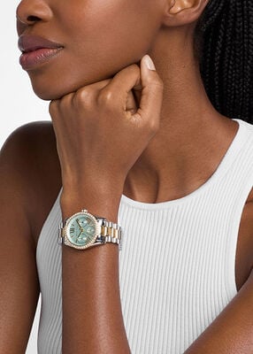 michael kors lexington pav  two tone watch