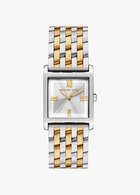 michael kors petite georgie two tone watch