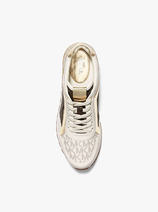 michael kors maddy two tone logo trainer
