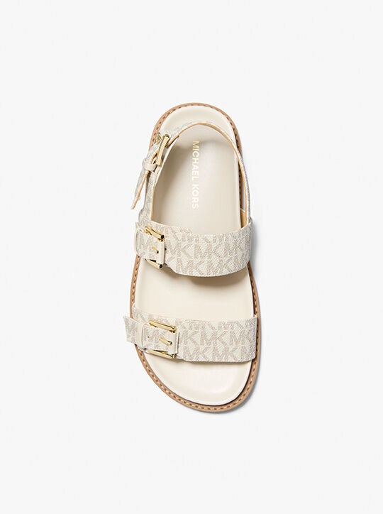 michael kors nia signature logo sandal