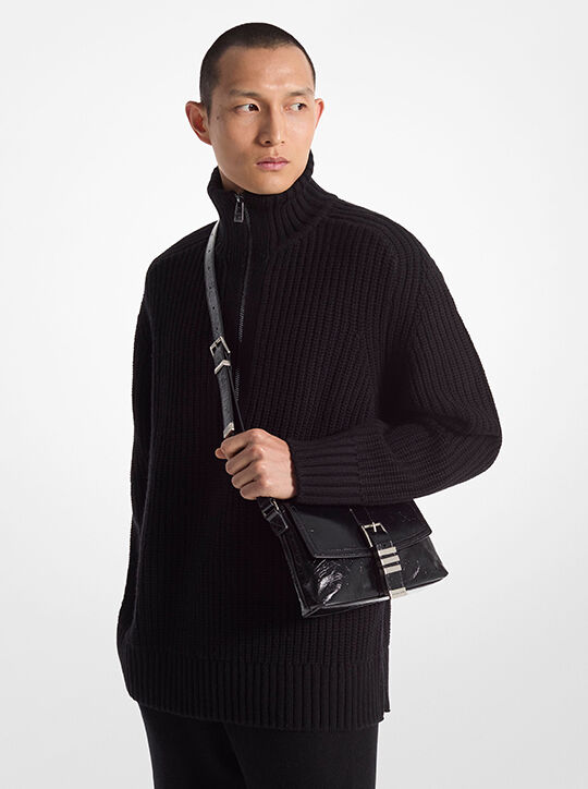 michael kors darrington mini crackled leather crossbody bag