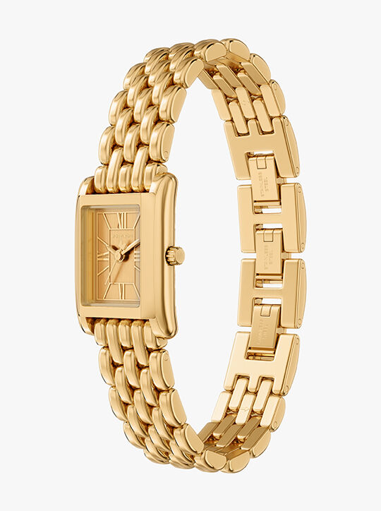Michael Kors Essex Three-Hand Gold-Tone Stainless Steel Watch michael kors essex three hand gold tone stainless steel watch