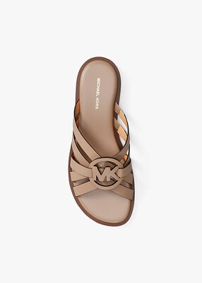 michael kors erika leather slide sandal