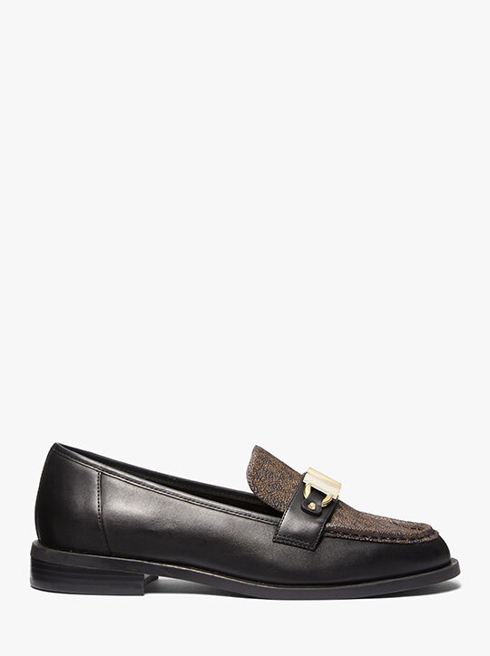 Tiegan Leather and Logo Loafer michael kors tiegan leather and logo loafer