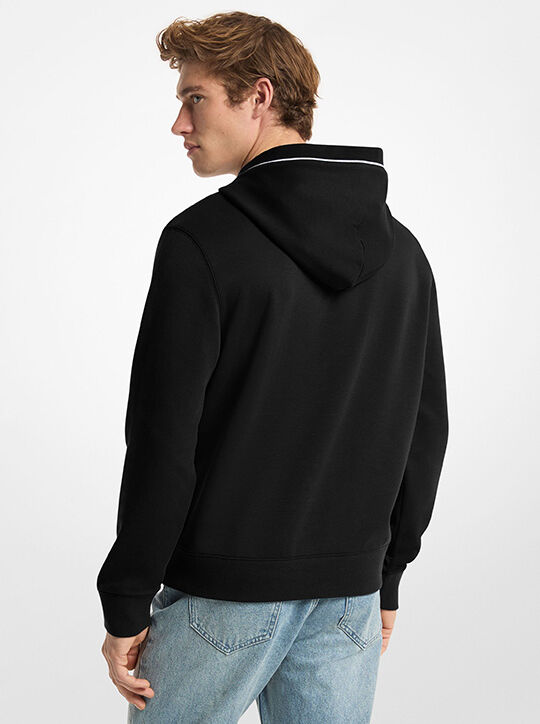 michael kors logo trim cotton blend hoodie
